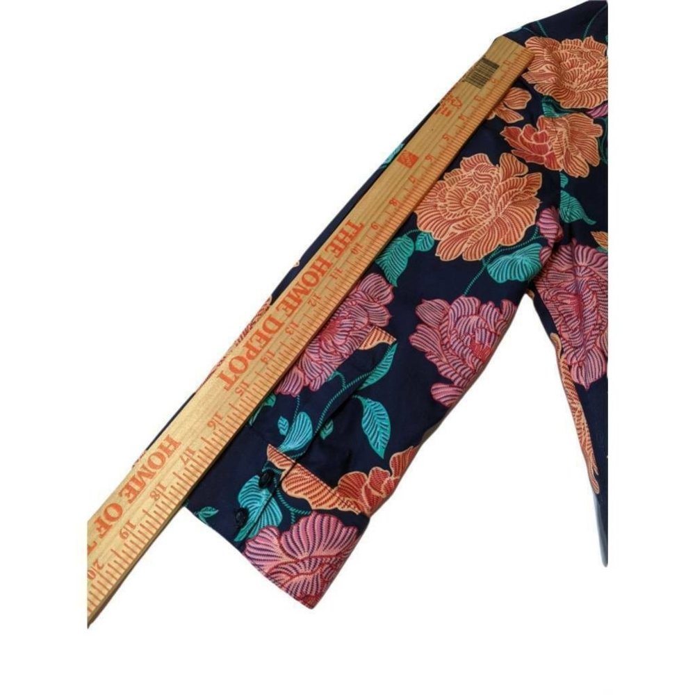 Chicos Womens Button Front Blouse Multicolor Floral 3/4 Sleeve No Iron Size 0 (4 - Picture 10 of 11
